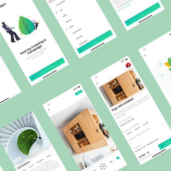 a collage of design mockups